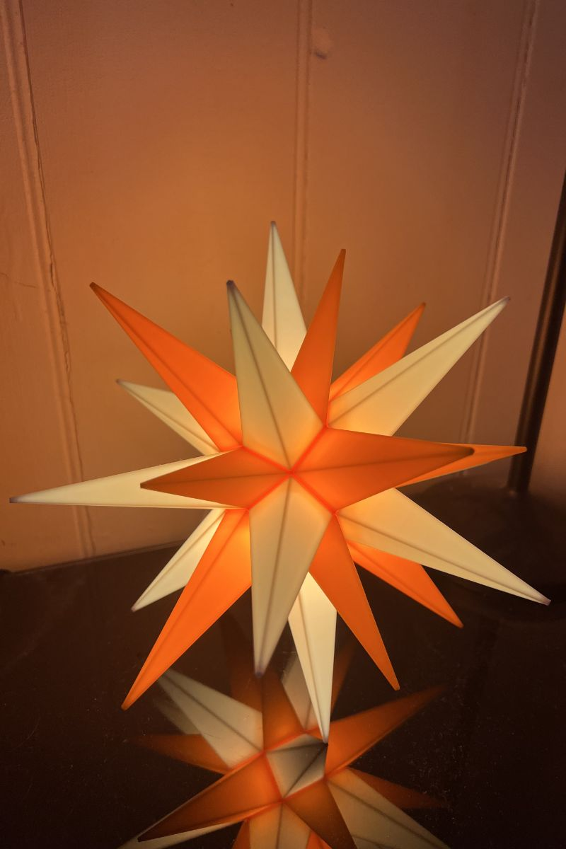 White orange star light